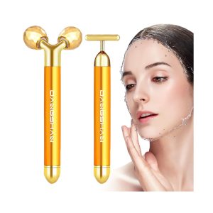 2-IN-1 Electric Face Massager 24k Golden Facial Massager