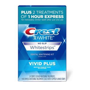 Crest 3D Whitestrips, Vivid Plus, Teeth Whitening Strip Kit, (Pack of 1)