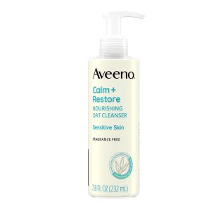 Aveeno Calm, Restore Nourishing Oat Face Cleanser for Sensitive Skin
